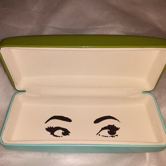 NWOT Kate Spade Hard-shell Eyeglass/Sunglasses Case Two Toned Blue and Green - Picture 1 of 3